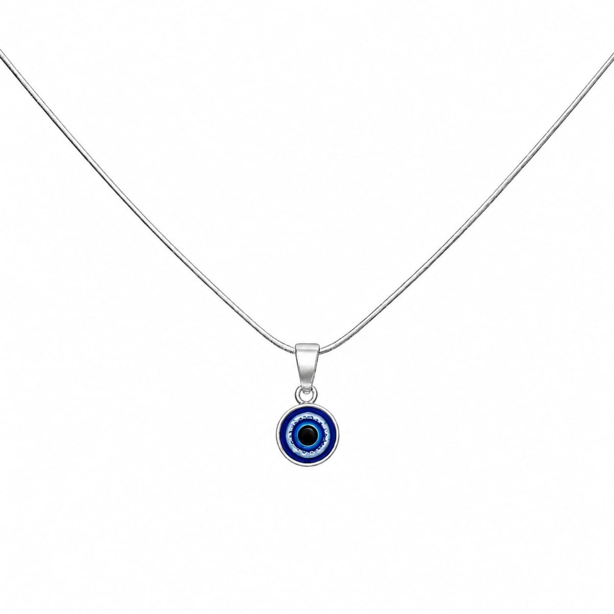 925 Sterling Silver Evil Eye Pendant Chain Necklace for Men, Women & Kids